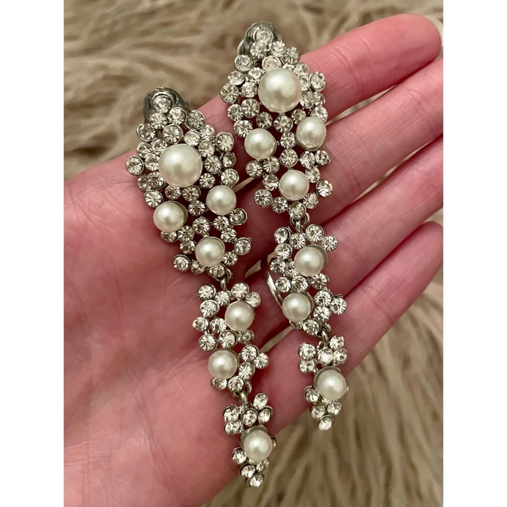2 Gauge Bridal Evening Cocktail Formal Crystal Drop Dangle Earrings Plugs